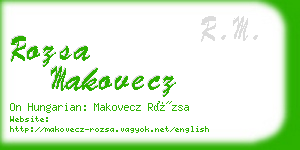 rozsa makovecz business card